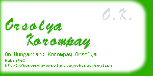 orsolya korompay business card